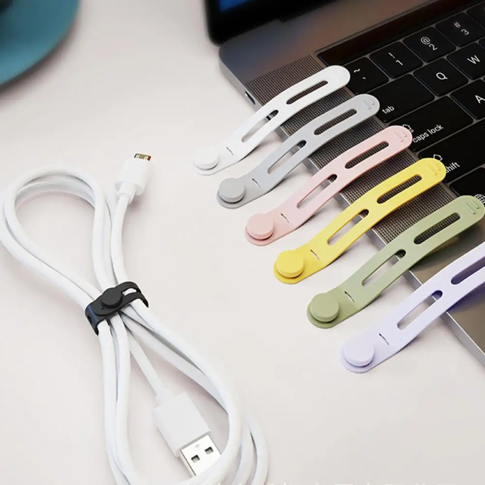 38Pcs/Set Silicone Cable Tie Writable Label Tag Earphone Phone Power Cord Bundling Strap Reusable Elastic Wire Management Organi