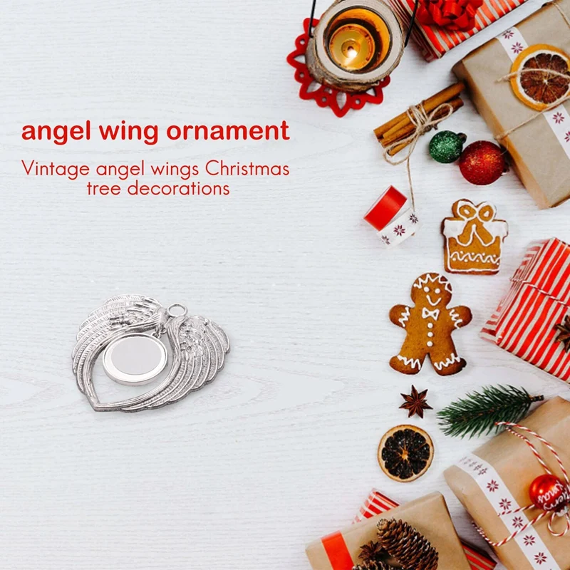 Angel Wing Shape Blank Hot Transfer Printing Sublimation Ornament Decoration For Christmas Tree Decor Xmas Party