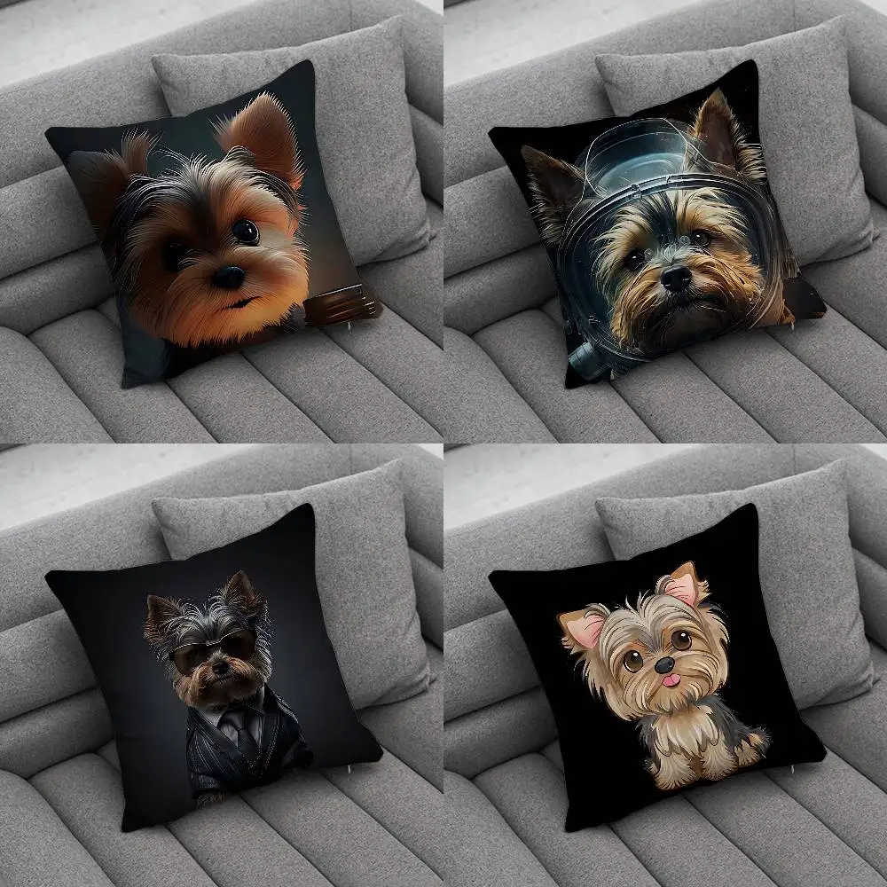 

Yorkshire terrier dog Print Pattern Sofa Cushion Cover Pillowcase Home Party Car Bedding