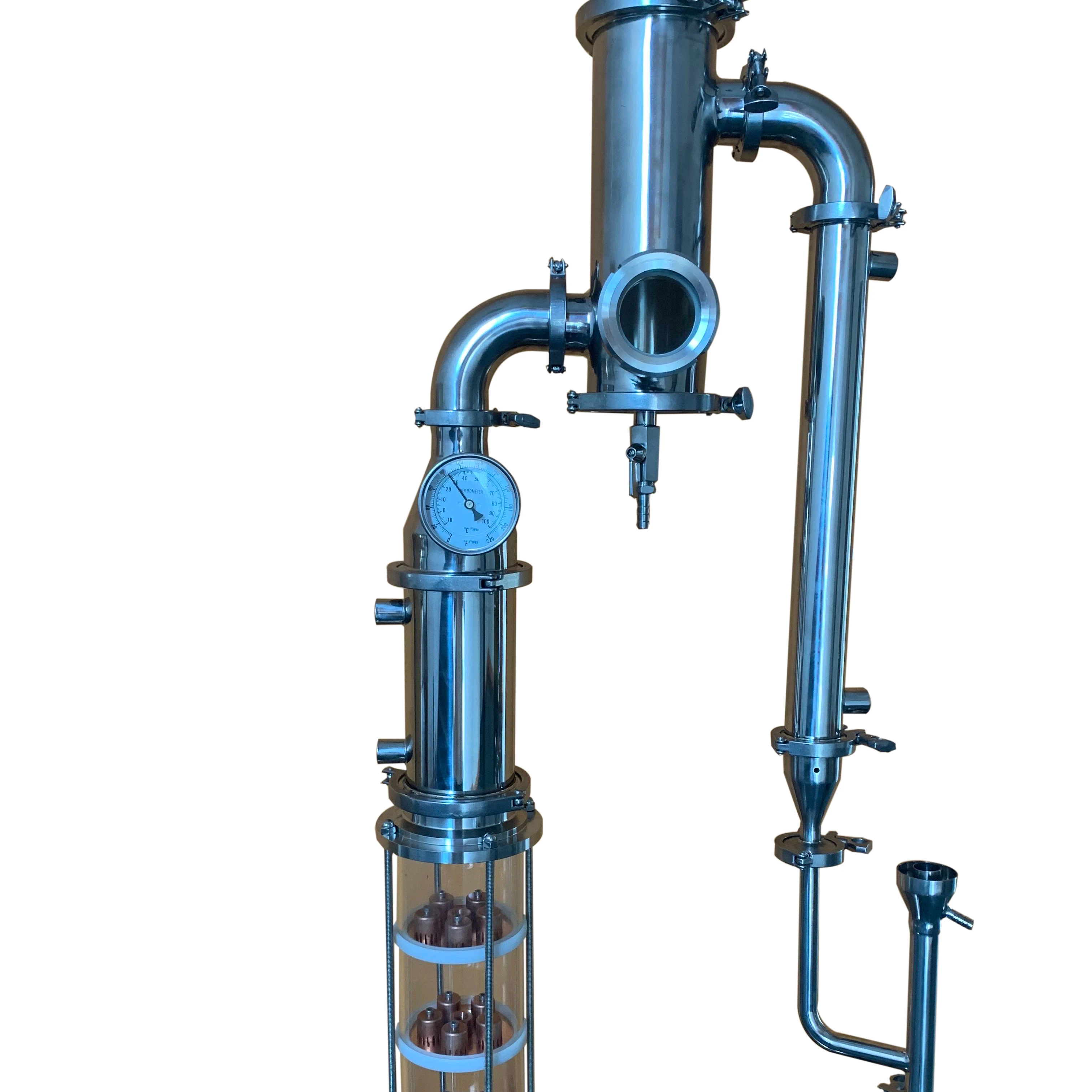 4 inch glass stationary return column with gin basket miniature gin distillery for sale