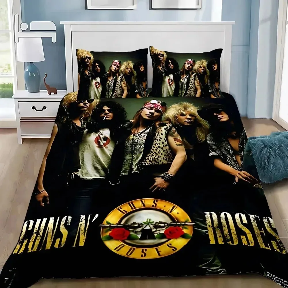 Band G-Guns N Roses GNR Duvet Cover Set Soft Wash Bed 3 Piece Summer Comfortable Student Dormitory Home Baby Bedding Best seller