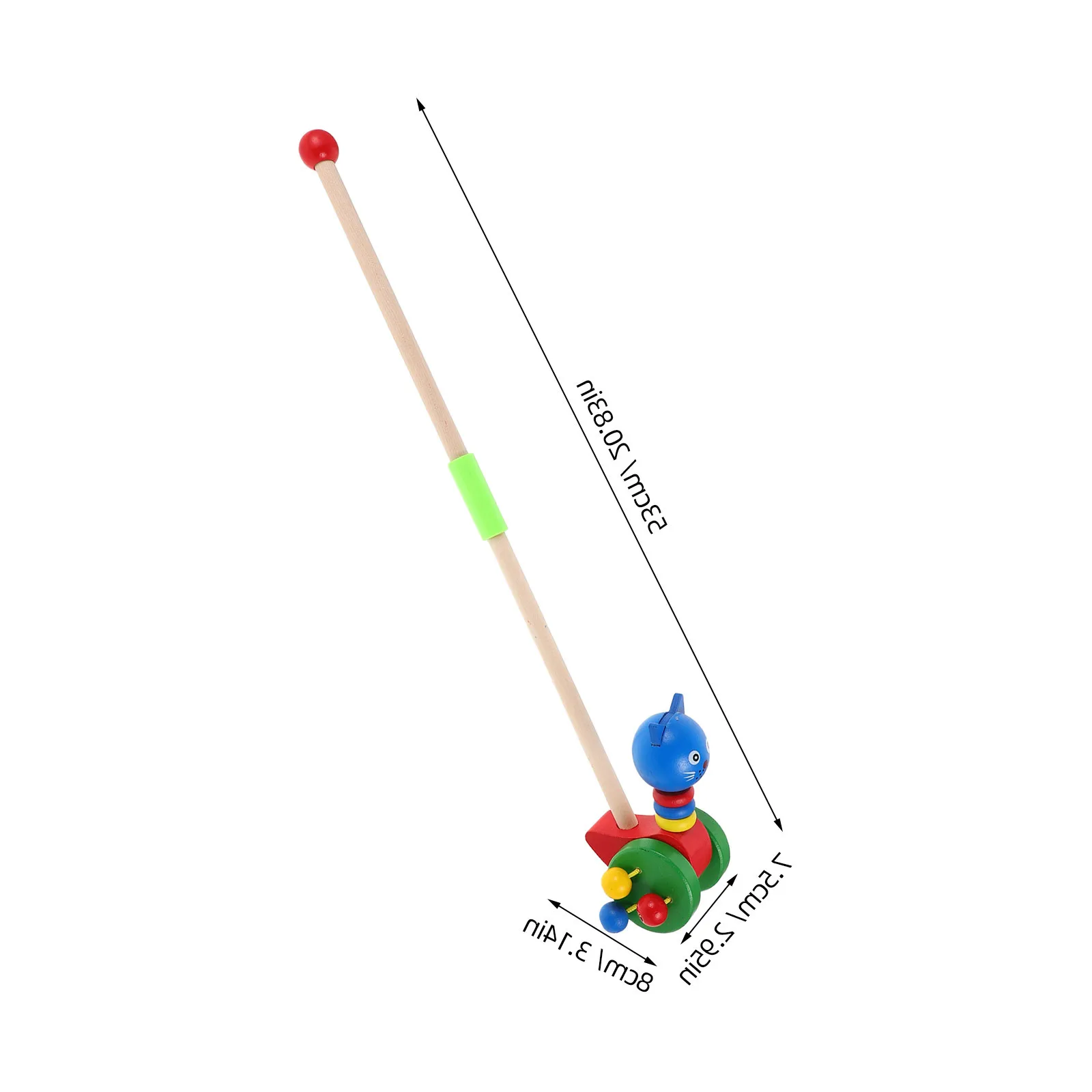 مشاية أطفال تعمل بالدفع على شكل حيوانات كرتونية خشبية للأطفال الصغار مع حواف مدورة عربة مشي آمنة للرضع لتطوير المهارات الحركية