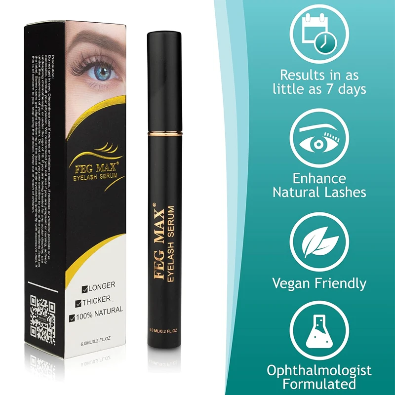 FEG Max Eyelash Essence For Eyelashes Eyebrows Fast And Effective Growth Can Make Eyelashes Longer Darker