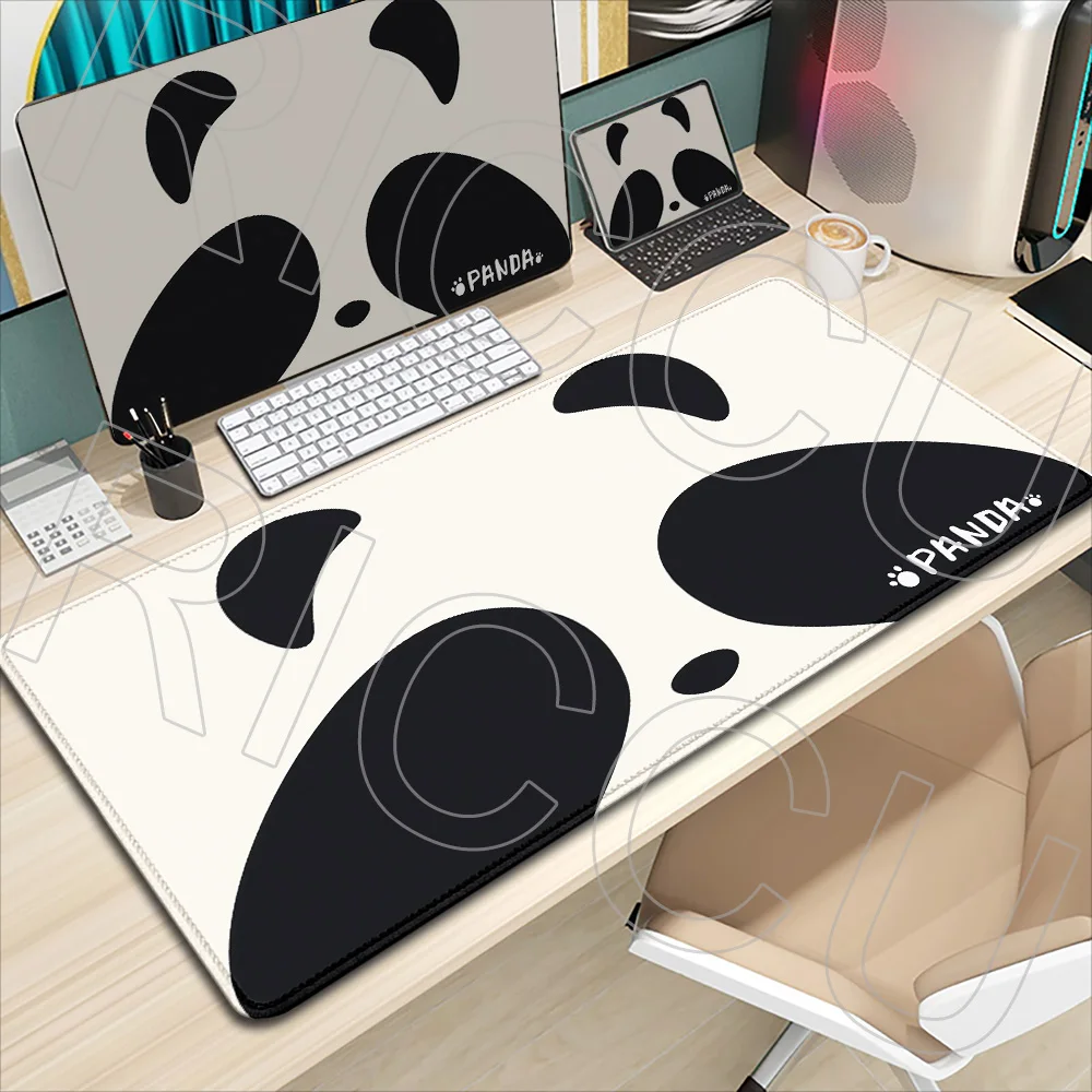 

MousePad Kawaii Minimalist Panda Design Mouse Pad Large Computer Office Game Table Mat XXL Anti-slip Keyboard Mats Long Desk Mat