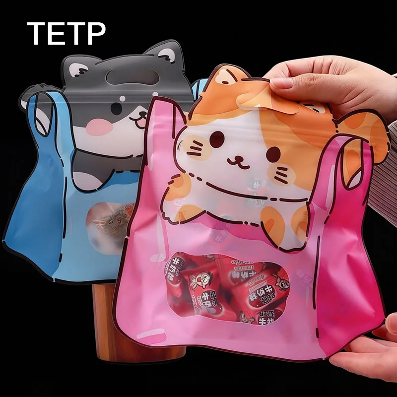 

TETP 50Pcs Cartoon Children's Day Birthday Gift Bag Handheld Plastic Candy Pocket Holiday Party Favor Packaging For Kindergarten