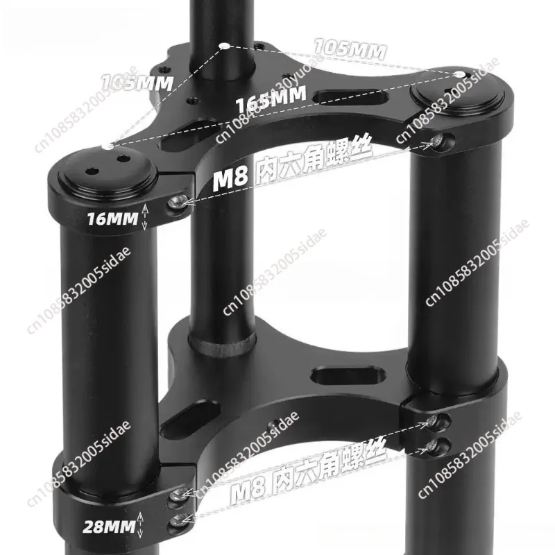 20 Inch Air Fork Suspension 135MM Axle Snow Bike Downhill Double Crown Shock Fat Bicycle Inverted Forks  (Air Pressure)