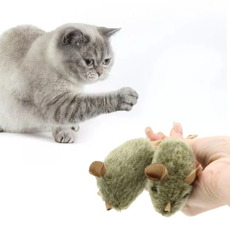 Interaktives Quietschendes Maus-Katzenspielzeug Plüsch Realistisch Lustig Selbstspielend Automatisch Zwitschernd Langlebig Bissfest Haustier Katzen- und Kätzchen-Spielzeug – Detail 9