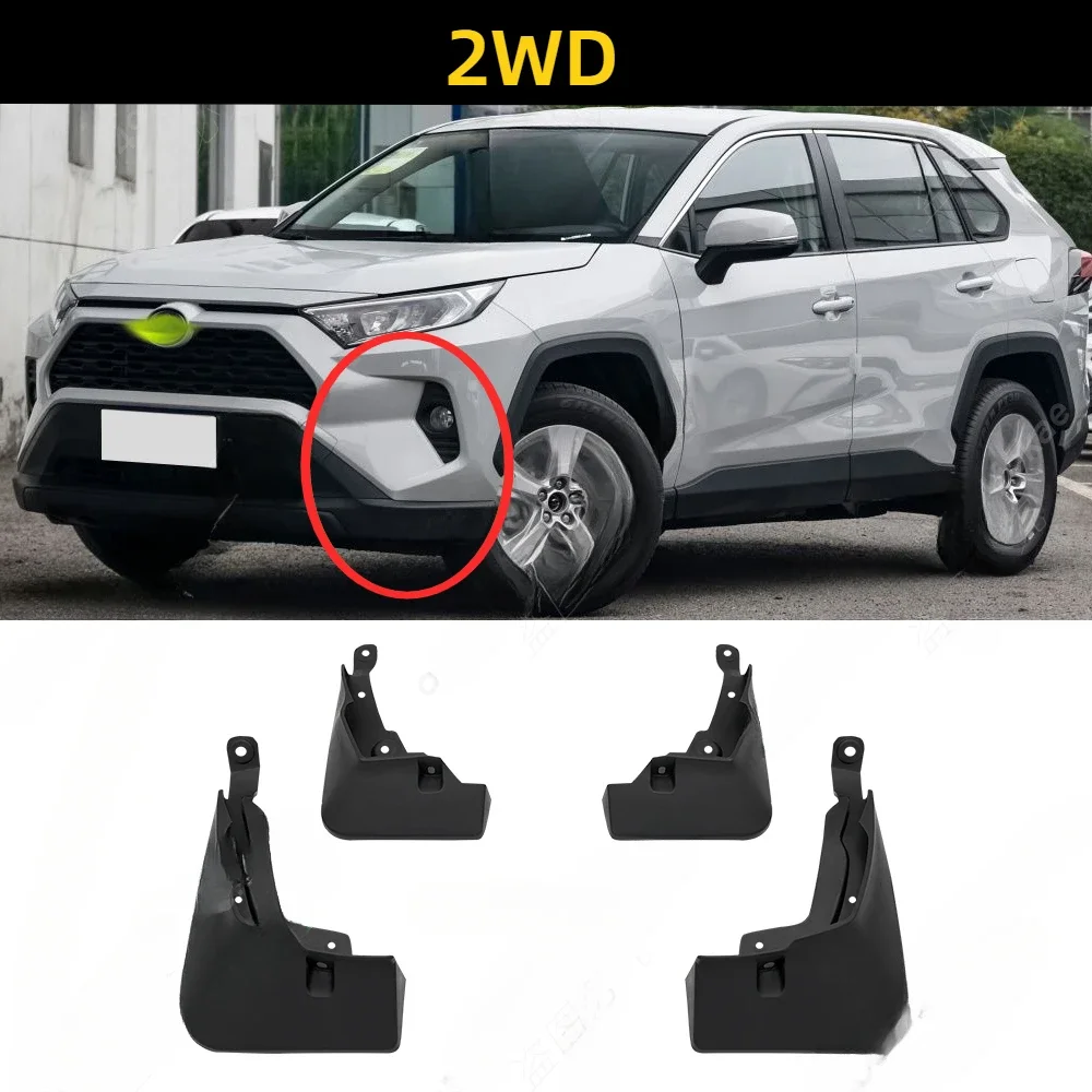 LANGBEAN Garde-Boue Sur-Mesure Pour Toyota RAV4 2019-2025 – Bavettes Avant & Arrière Anti-Éclaboussures, Pas De Perçage, 4 Pièces Avec Vis Incluses