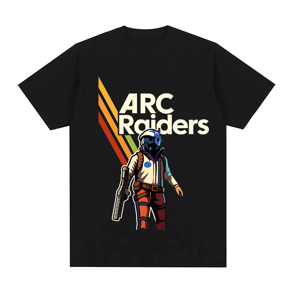 

Arc Raiders Retro Sci-Fi Illustration Shir 2026 Shooting Game Graphic Printing TEE 100%cotton Comfortable High Quality Soft Tees