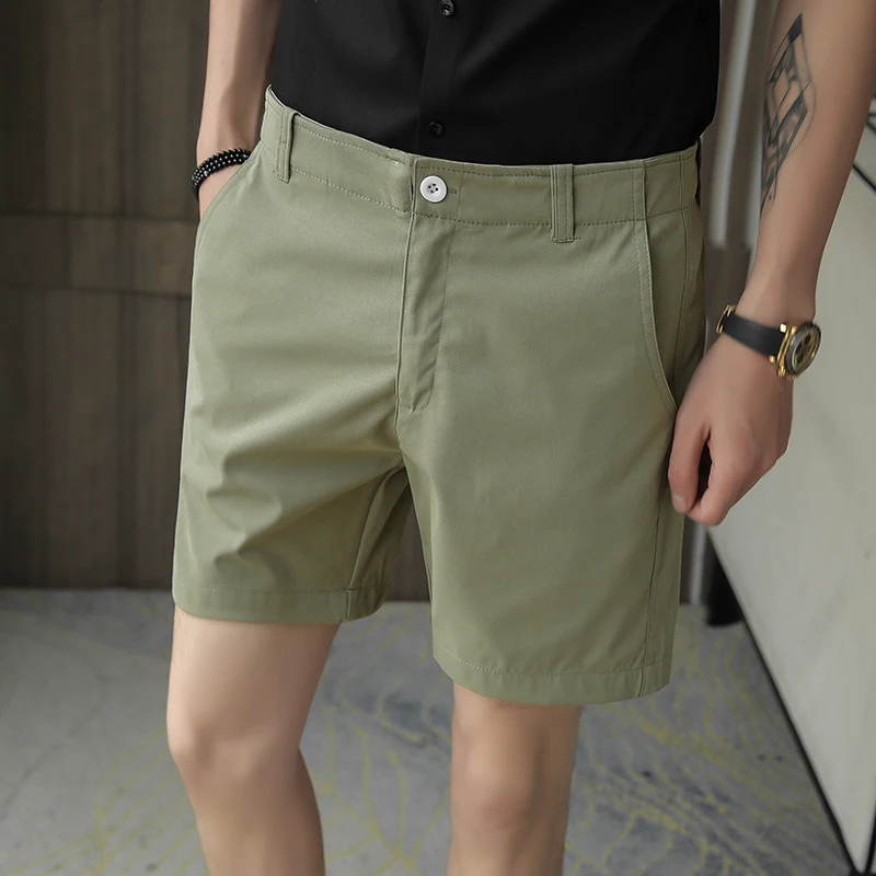 2022 Summer High Quality Men Suit Shorts Fashion Simple All Match Casual Straight Short Pant Male Social Business Casual Pants