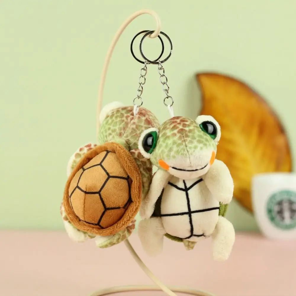 Creatieve Schildpad Schildpad Pluche Sleutelhanger Zachte Cartoon Anime Schildpad Pop Hanger 10 cm Gevulde Knuffel Sleutelhanger Kid Meisje jongen