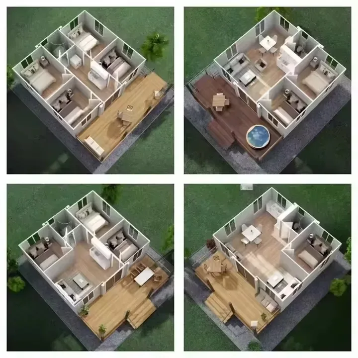 صندوق أنشطة قابل للطي لتوسيع جناح مزدوج، منزل متحرك سريع، منزل مزدوج الجناح قابل للطي