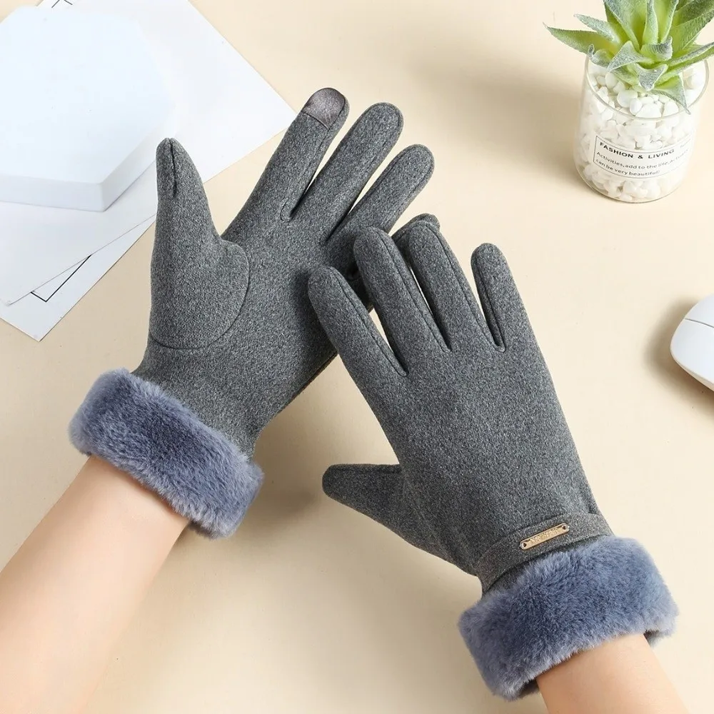 Neue warme Winterhandschuhe mit Touchscreen für Damen und samtwarme Werkzeuge, vollständige Sporthandschuhe, rutschfeste, kältebeständige Handschuhe und Fäustlinge