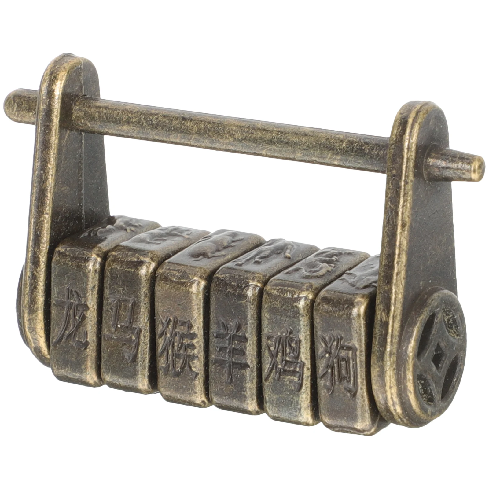 

Retro Chinese Ancient Style Metal Padlock Vintage Decorative Classic Combination Password Security Lock For Drawer Cabinet