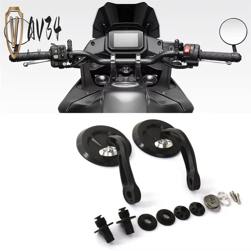 

AV34-Motorcycle Handlebar Bar End Side Rearview Mirrors Rotatable For Honda X-ADV 750 X-ADV750 XADV 750 2021-2024