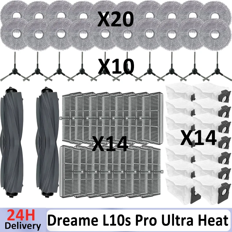 Zubehör für Dreame L10s Pro Ultra Heat/L10s Ultra Gen 2/D20 Ultra/Mova E30 Ultra/P10 Ultra Reinigungsbürste, Filter, Staubbeutel