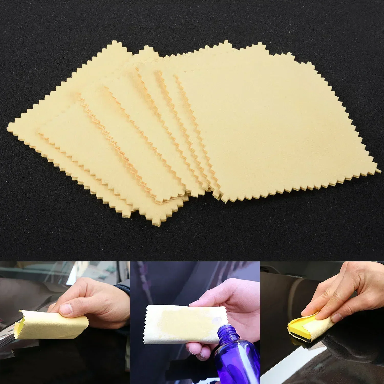 20pcs Microfiber Clothes Ceramic Glass Paint Coating Application 10x10cm Care Kit Car Glass Coating Lint-Free Waxing Towel