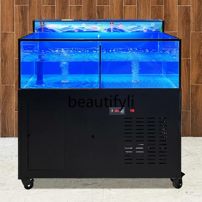Z189 Seafood Fish Tank Shellfish Pool Wine Commercial Mobile Lobster Crab Refrigeration Machine Custom Made