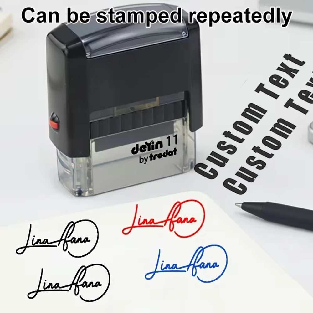 Custom Return Address Stamps, Personalized Self-Inking Address Stamp Custom Text Stamp 5 Sizes&4Ink Colors for Business Office