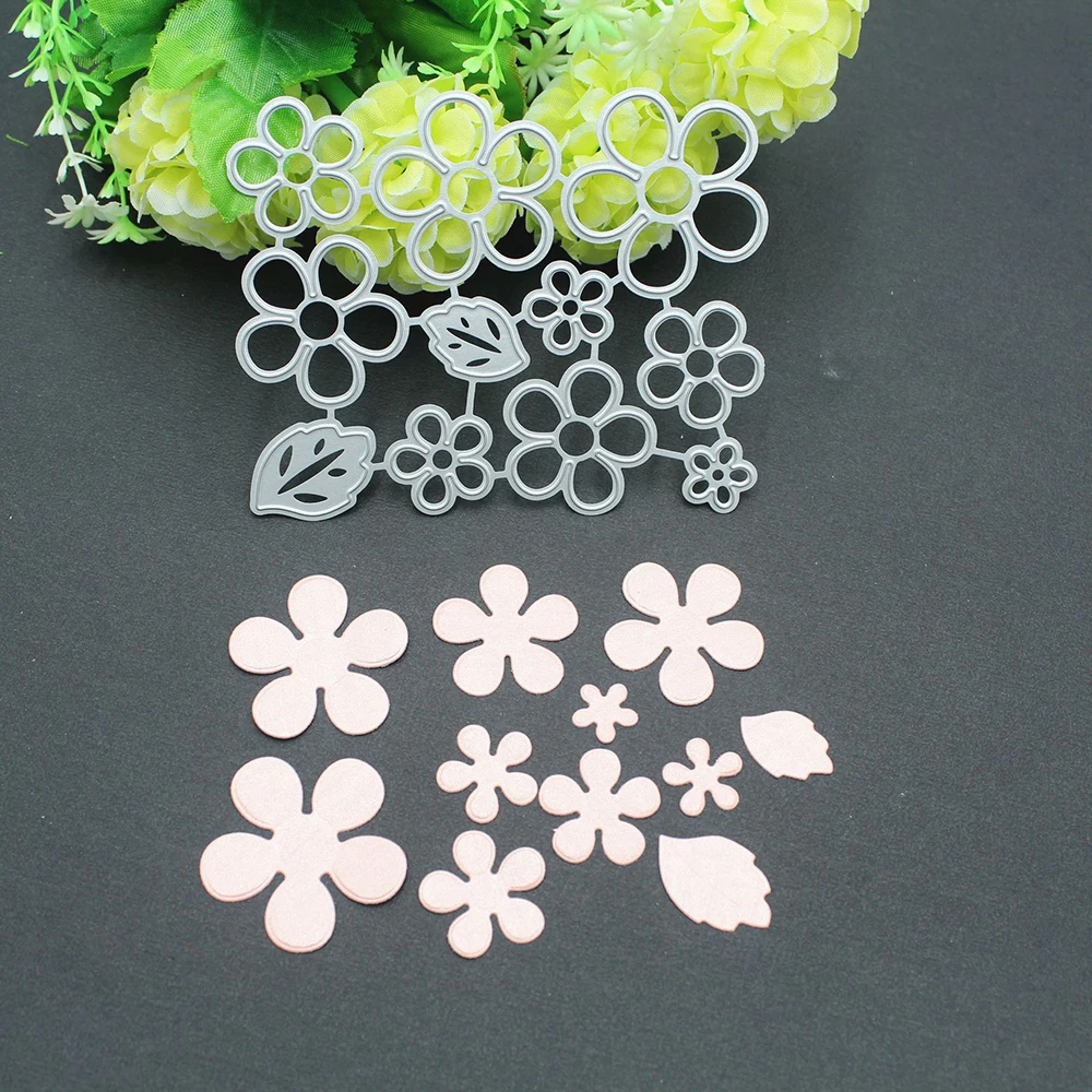 Petals Metal Cutting Dies Cut Die Mold Wedding Flower Border Scrapbook Paper Craft Knife Mould Blade Punch Stencils Dies