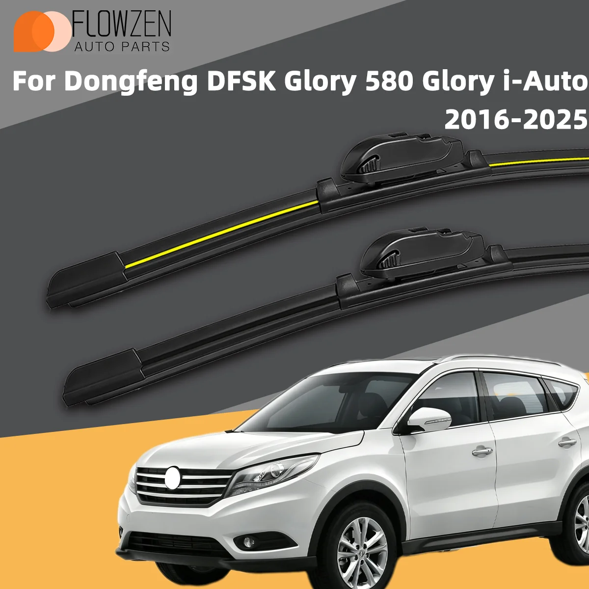 

2PCS Front Wiper Blades Fit For Dongfeng DFSK Glory 580 Glory i-Auto 2016-2025 Car Premium Quiet Streak-Free Durable Auto Parts