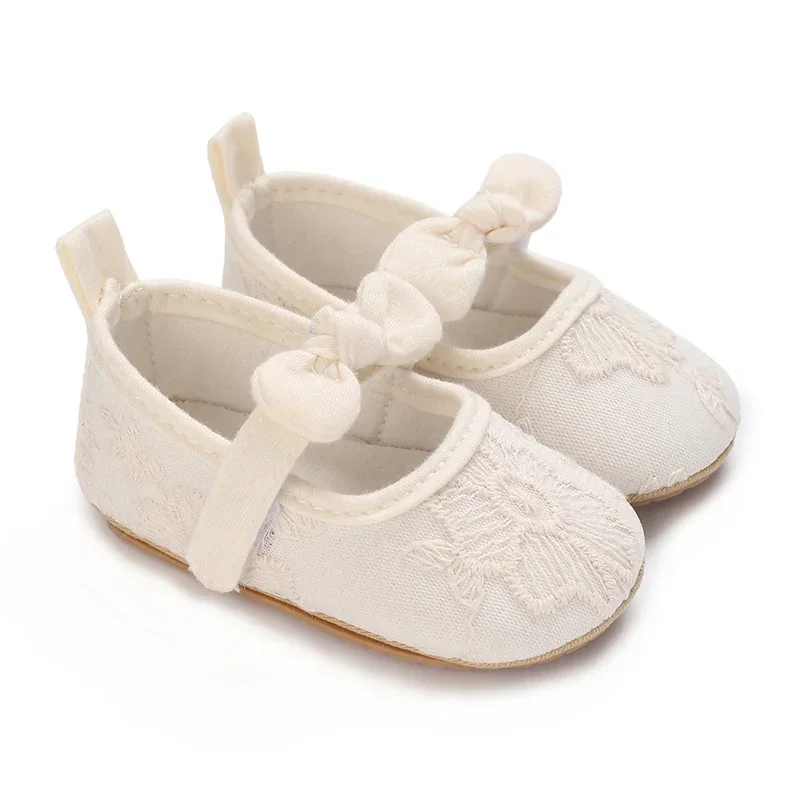 Süße weiße Spitze Baby Mädchen Prinzessin Schuhe Baby Mokassins Moccs Schuhe Schleife Fransen Gummisohlen rutschfeste Schuhe Krippenschuhe – Detail 12