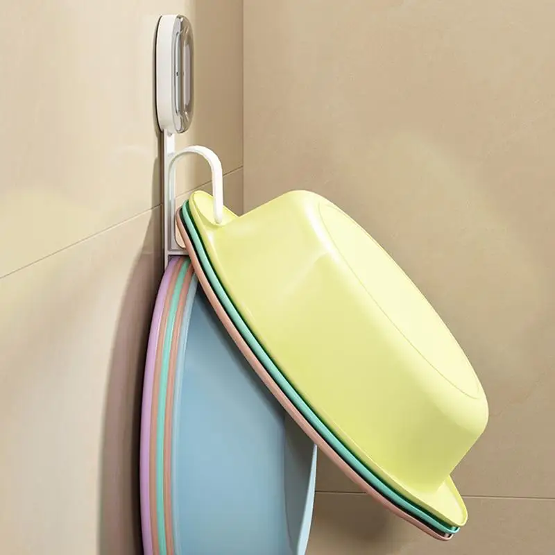 Catch Basin Hook Household Double Layer Washbasin Hanger Reusable Hooks With Large Bearing Load For Hats Towels Space-Saving