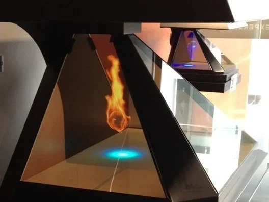 Holographic Projection Screen 3D Hologram Advertising Showcase Pyramid