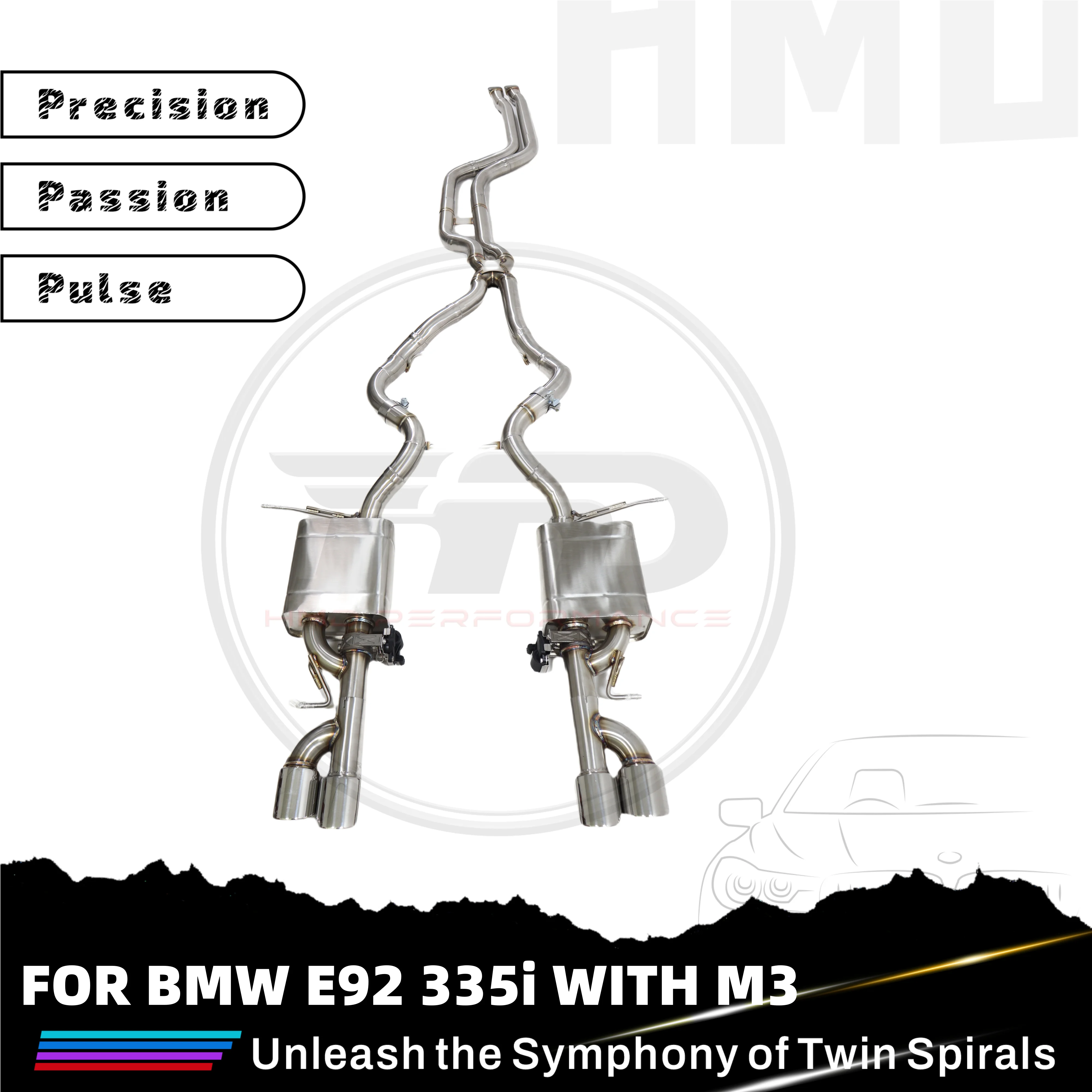 

HMD Лидер продаж SS304 электронный клапан Catback выхлоп для BMW E92 335i с высокопроизводительным выхлопом M3 автозапчасти