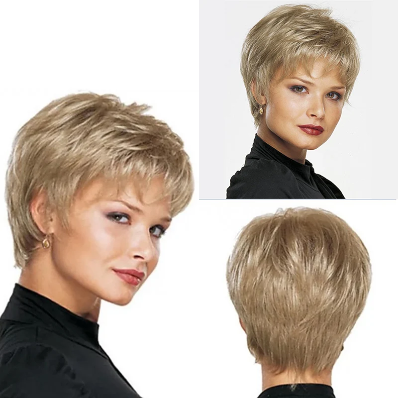 Party Kleidung Match Ohr Länge Haar Dinner Party Frau Abendkleid Dress Up Chemische Faser Perücke Dame Tägliche Kopfbedeckung Kurze Haare