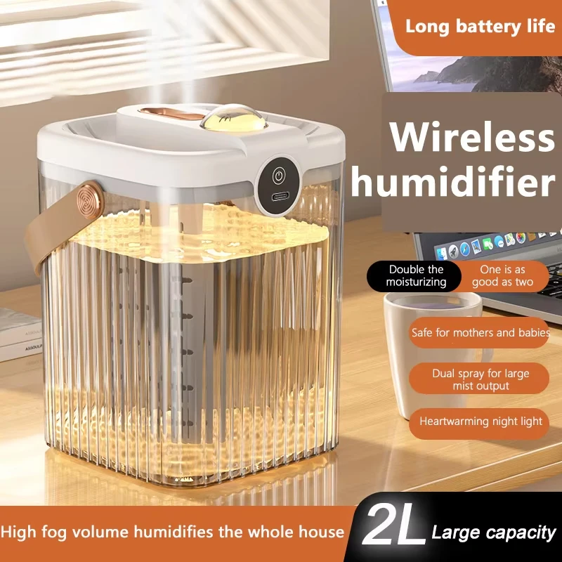 

Увлажнитель воздуха 2 л, большой объем, с функцией ночника, настольный, бесшумный, с автоматическим отключением, для увлажнения кожи