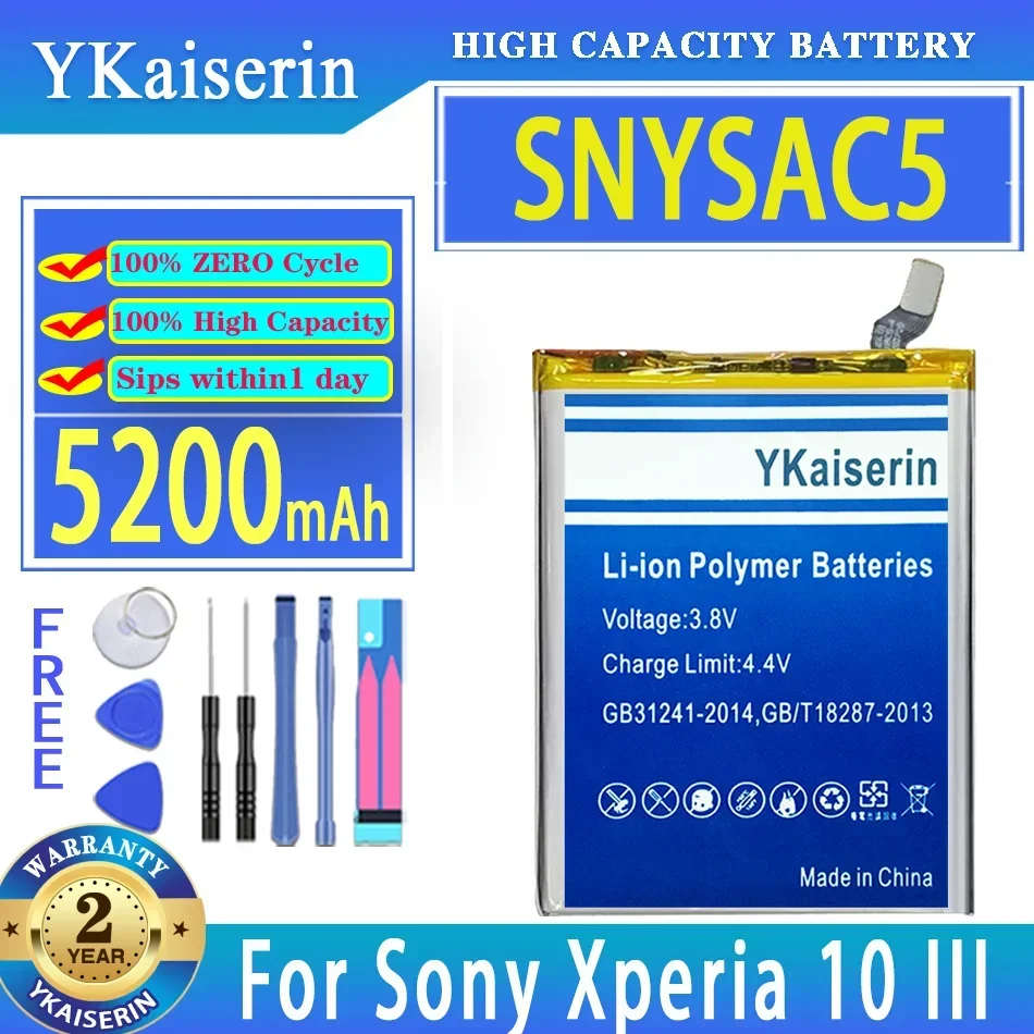 

Аккумуляторы для мобильных телефонов YKaiserin, 5200 мАч, SNYSAC5 для Sony Xperia 10 III 10III X10III SO-52B SOG04 XQ-BT52 A102SO