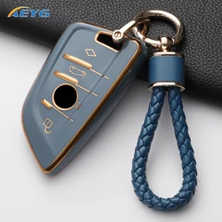 TPU Car Key Case Cover Shell For BMW X1 X3 X5 X6 X7 1 3 5 6 7 Series G20 G30 G11 F15 F16 G01 G02 F48 Keyless key chain