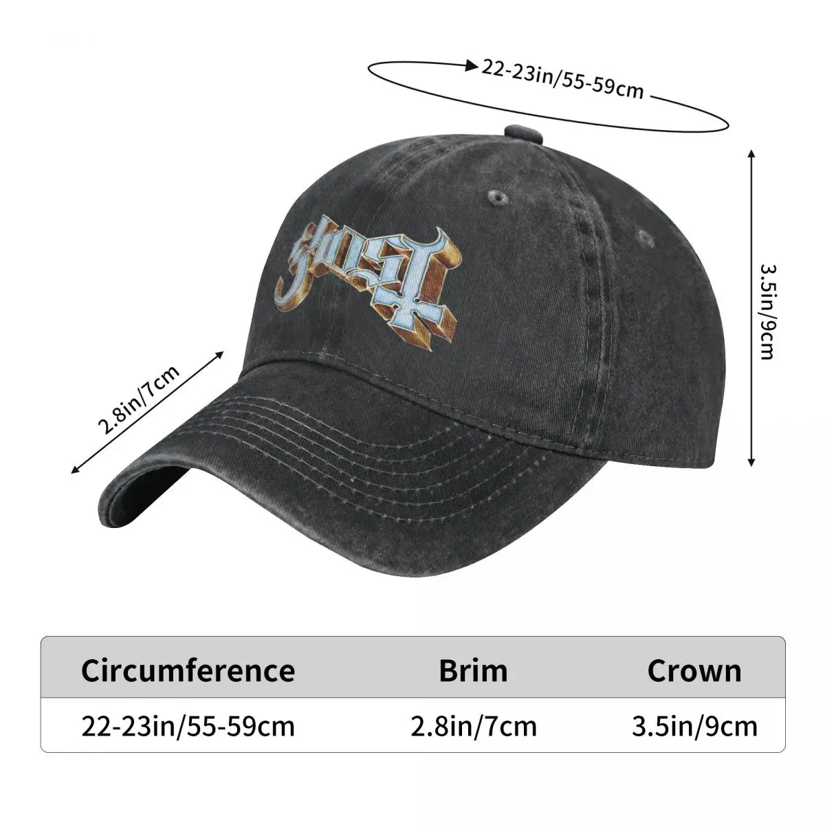 Gorras de béisbol de Banda B.C. Fantasma, sombrero Snapback de mezclilla desgastado Unisex, gorras de Golf para correr al aire libre, moda