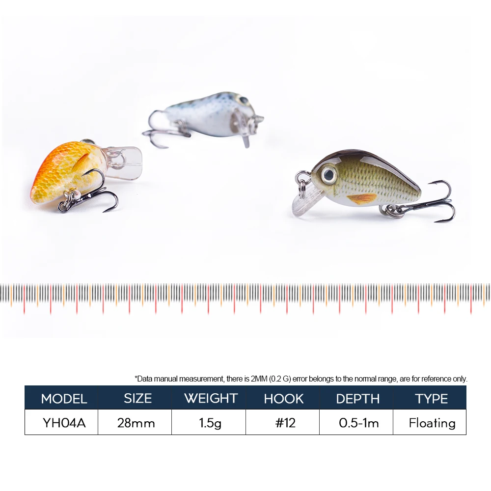 Hanlin 5pcs/Set 1.5g/28mm Mini Crankbait Floating Wobblers Fishing Lures Wobblers Artificial Baits Hard Minnow Pike Bass Tackle
