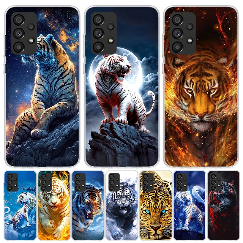 Ferocious Tiger Animal Case Phone Cover for Samsung Galaxy A15 A14 A13 A12 A55 A54 A53 A52 A35 A34 A33 A32 A25 A24 A23 A22 A04S