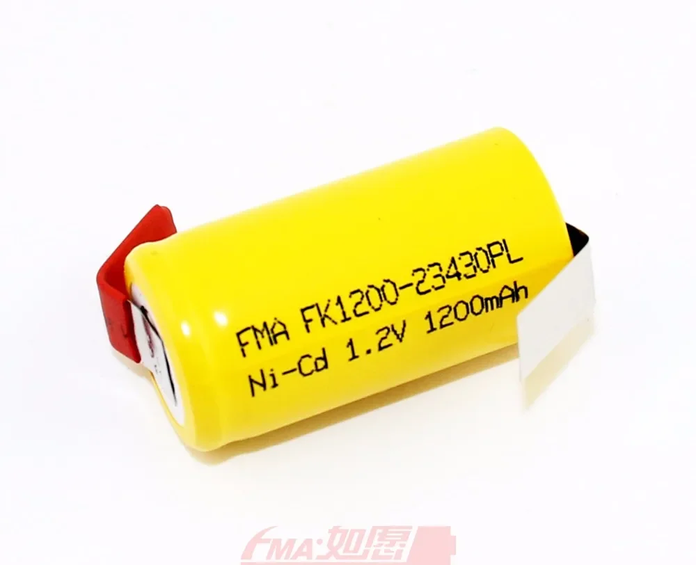 2Pcs Ni-Cd Sub C SC 1.2V 1200mAh 1500mAh 1800mAh Rechargeable Battery w/tab For Emergency Exit Light Backup power