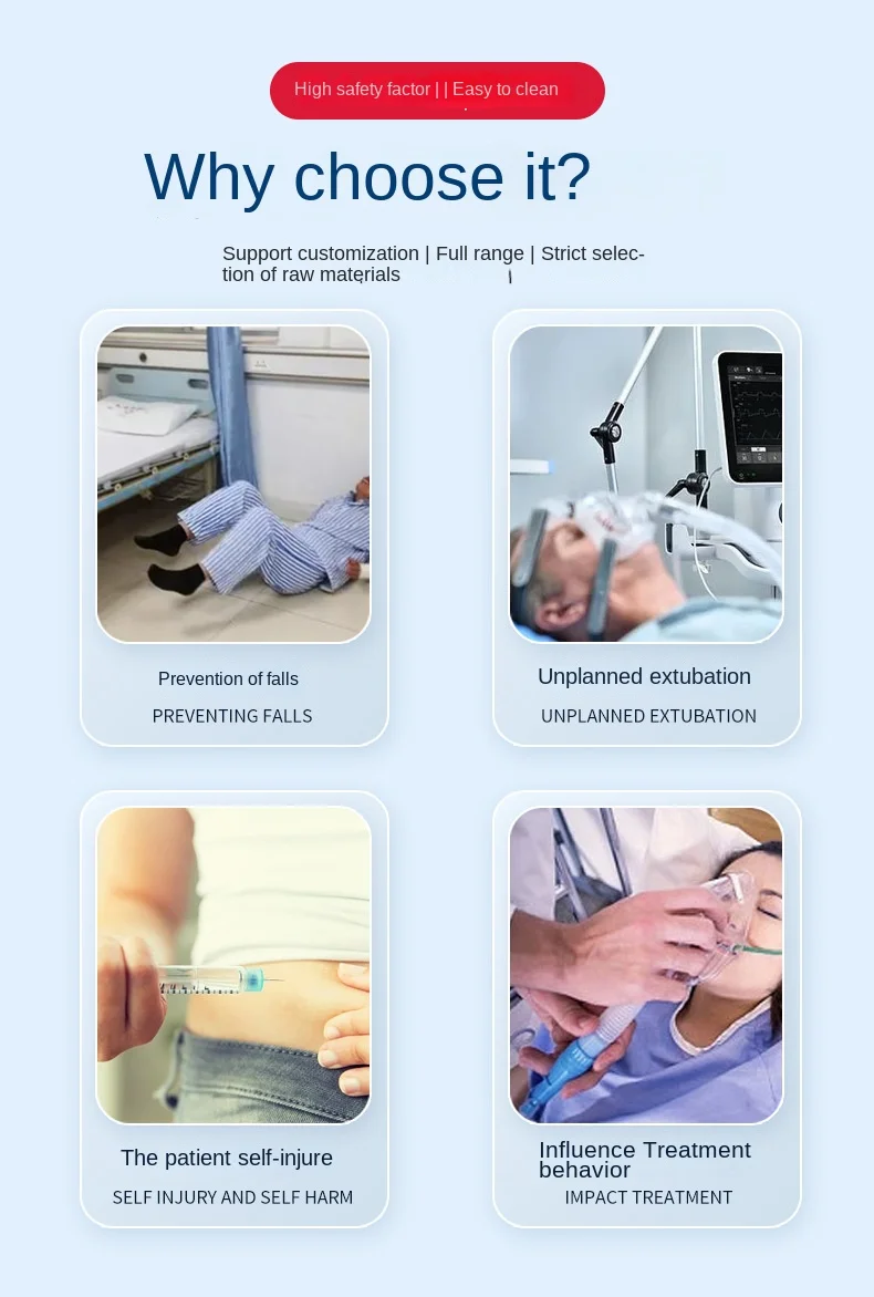 Gliedmaßen-Rückhaltegürtel-Set, Bindung für Ständer, Hände und Füße, Kettenstil, psychiatrische Patientenpflege, Gesundheitsfürsorge, Bindesystem – Detail 9