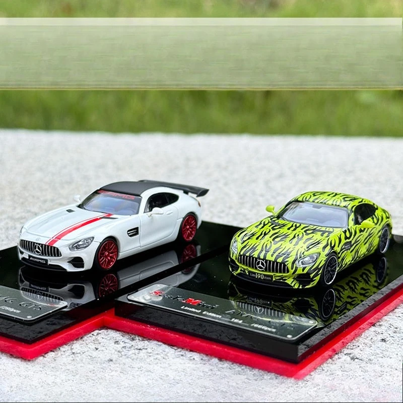 

Scalemini 1:64 Scale Benz AMG GTS White Flame-painted Resin Car Model Collectible Toy Gift Souvenir Display Ornament