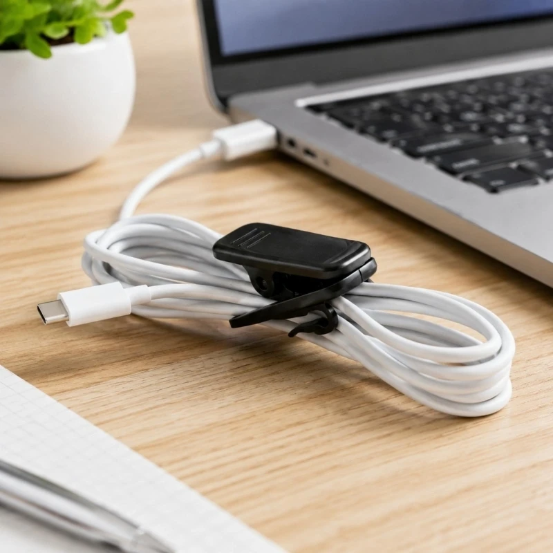 Earphone Cord Fasteners, Spring Grip Clothing Attachments with Separate Wire Guides Clips for Daily Commuting and Travel D2RC