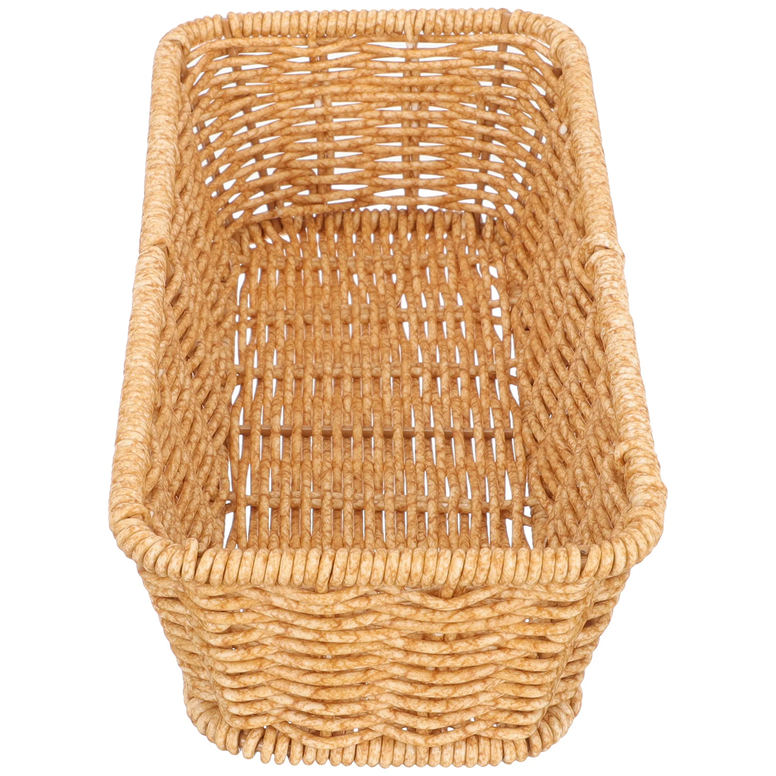 Cesta multiusos de imitación de ratán para vajilla de cocina, organizador de almacenamiento de cosméticos, soporte para artículos diversos, decoración del hogar