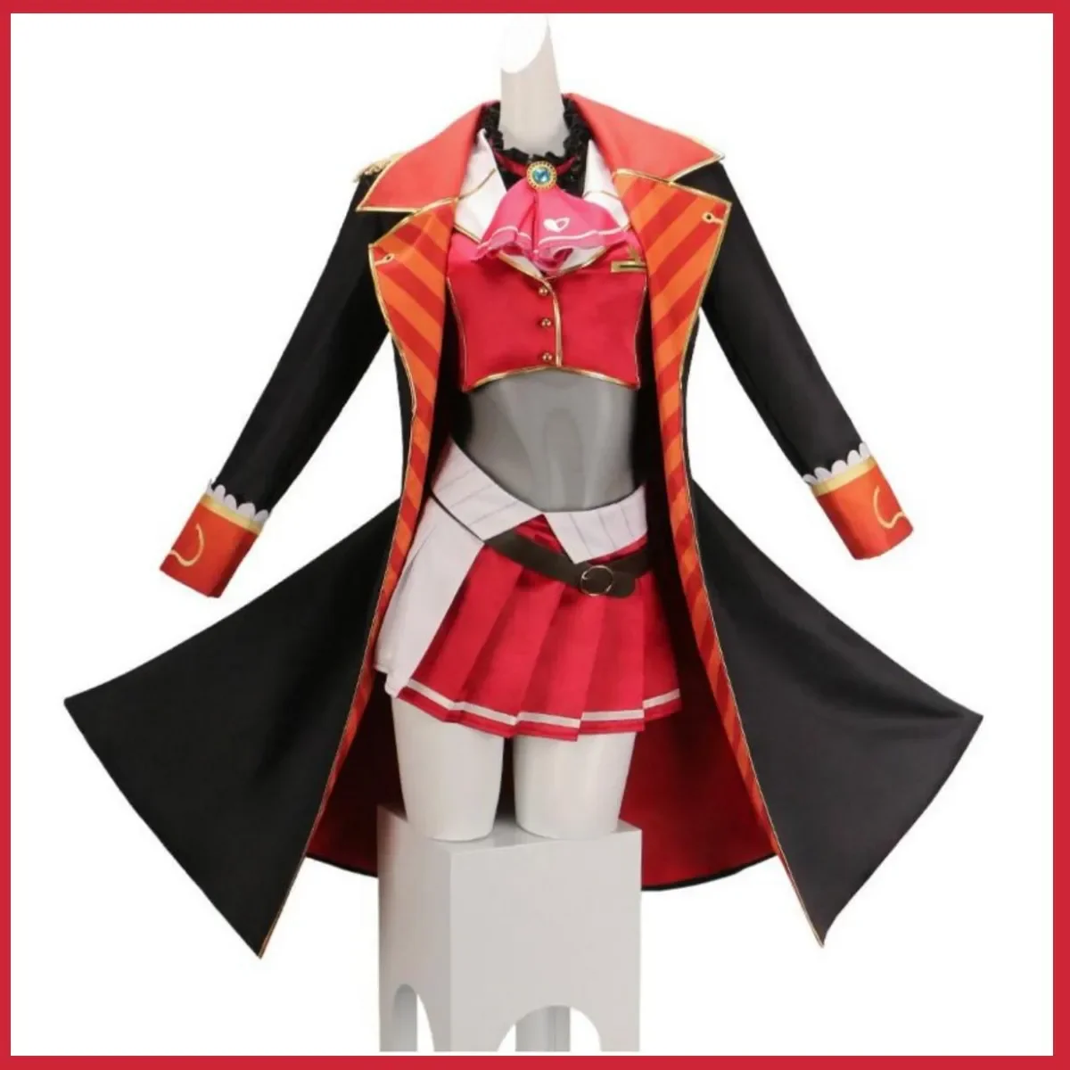 Virtual YouTuber Houshou Marine Cosplay Costume VTuber Hololive Captain Coat Red Skirt Hat Wig Woman Sexy Carnival Party Suit - view 2