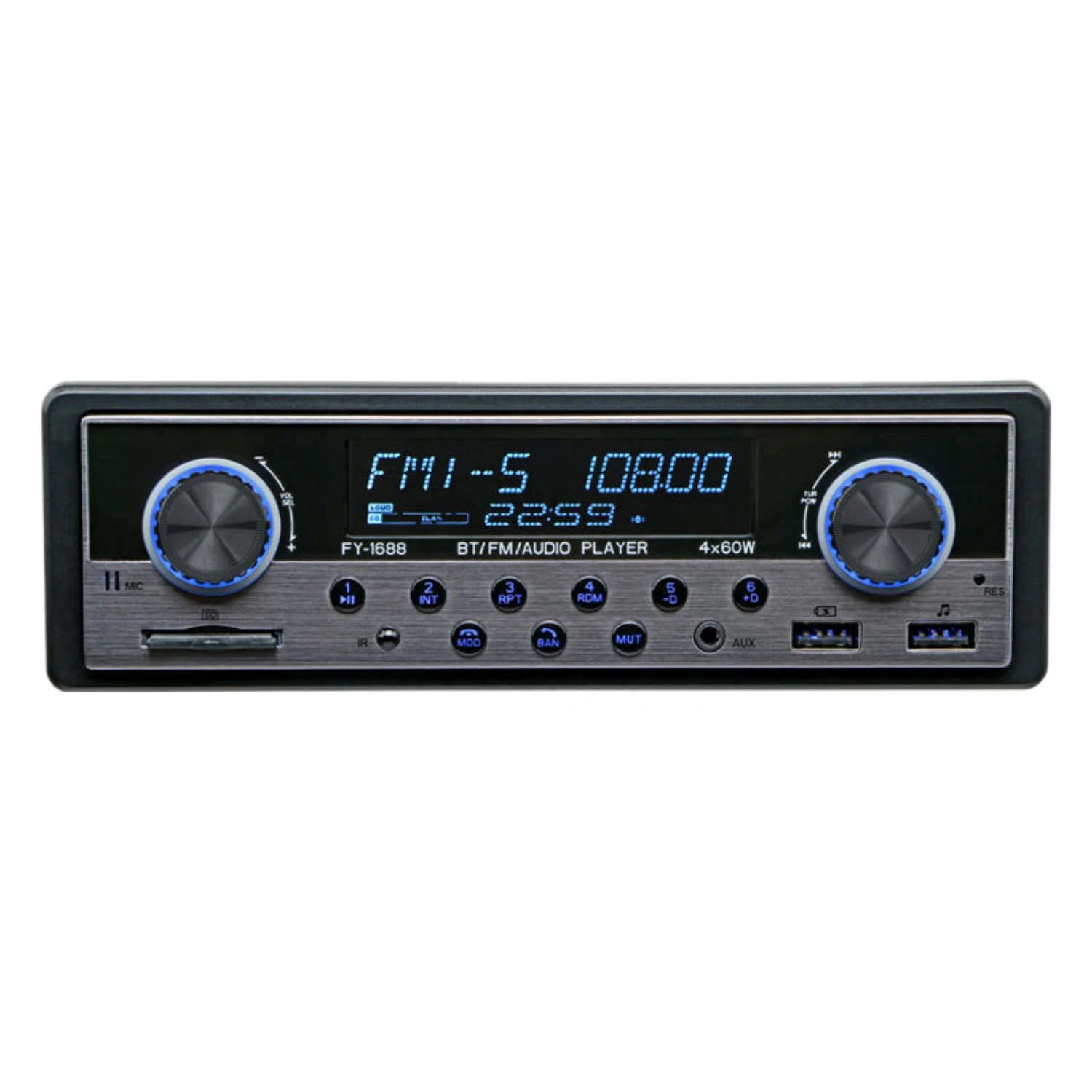 

1 DIN Car MP3 Multimedia Player Bluetooth Radio Car Stereo Radio TF 2 USB AUX Input Receiver Audio Auto Electronics 12V In-Dash