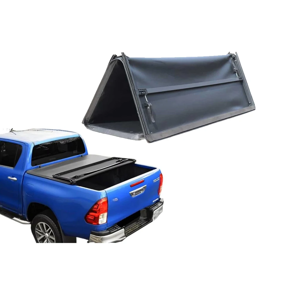 

OEM Vietnam Soft Vinyl Tri-fold Folding Truck Bed Tonneau Cover for Toyota NP300 Ford F150-Waterproof & Locking