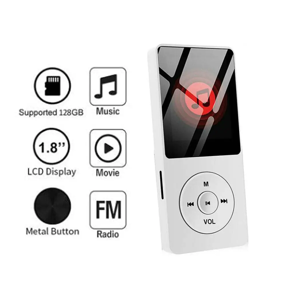 مشغل MP3 للرياضات الخارجية واللياقة البدنية جهاز مشي صغير Mp4/mp3 يدعم بلوتوث مشغل موسيقى بدون فقدان مسجل راديو FM رياضي 128 جيجابايت Hf #1