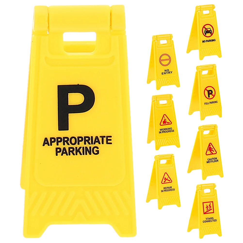 

8 Pcs Kids Toys Children's Transportation For Warning Sign Small Signs Barricade Models