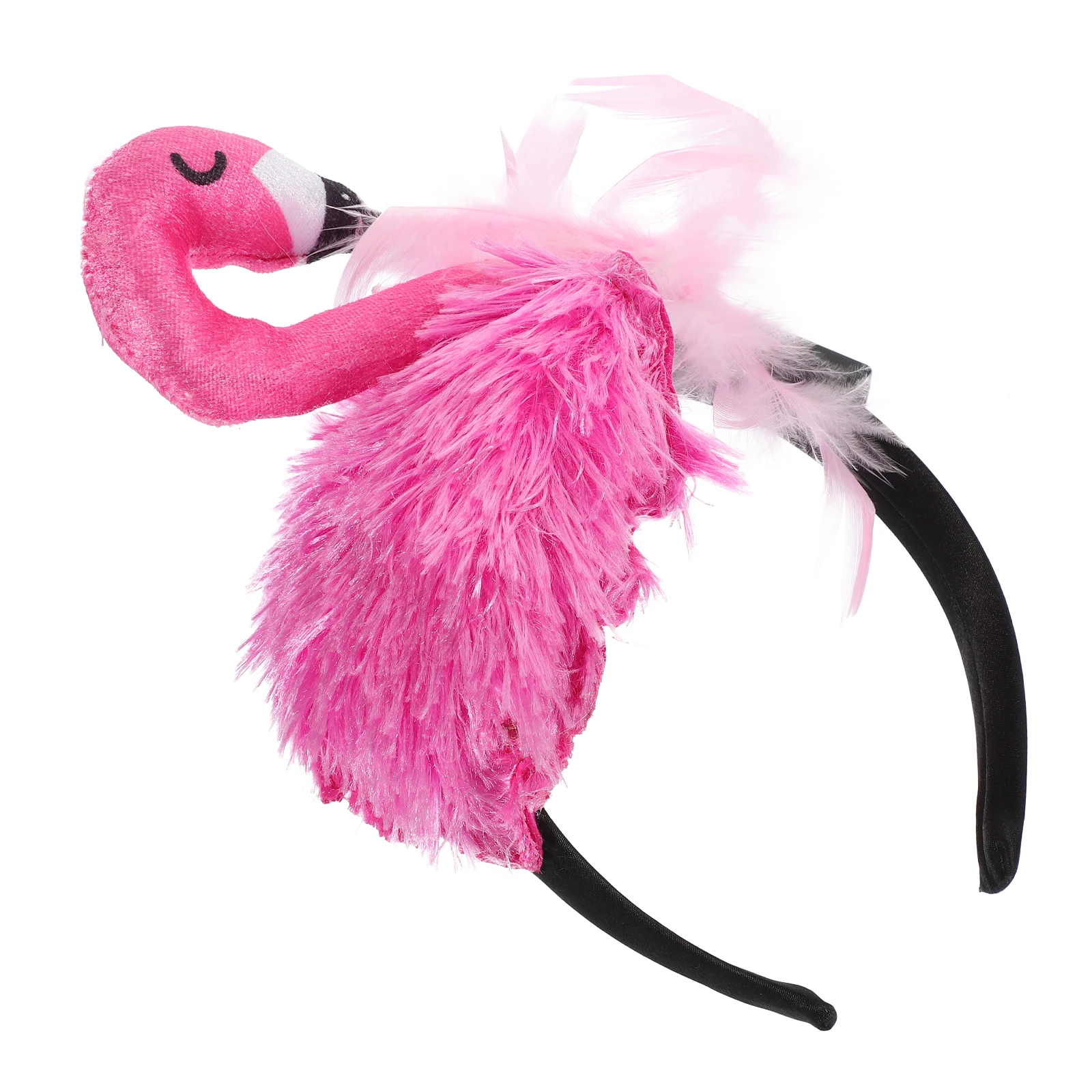 

Flamingo Shape Headband Rosy Cloth Tropical Party Costume Women Fashion Enthusiasts Carnival Colorful Hair Hoop Headdress