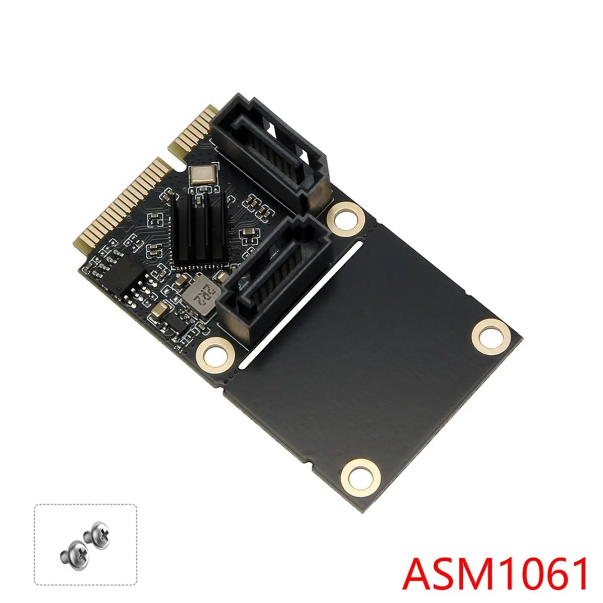 【a42f】placa-de-expansao-pci-e-para-2-portas-sata30-adaptador-pcie-para-duas-portas-sata3-de-6-gbps-chip-asm1061-compativel-com-hdd-e-ssd-sata