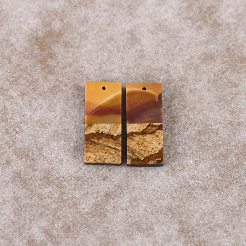 

Натуральный камень, обсидиан, мукит, яшма, картина, яшма, серьги из бисера, модные ювелирные изделия, серьги для интрисии для женщин, 27x12x4 мм, 6,1 г