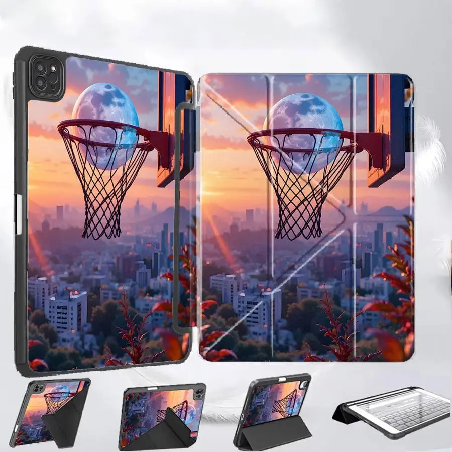 

Basketball Hoop Moon Holder Cover Tablet Case For iPad Pro 11th 10th 9th 8th 7th 12.9inch Pro 2025 Mini 6 7 Air 4 5 M3 M2 M4